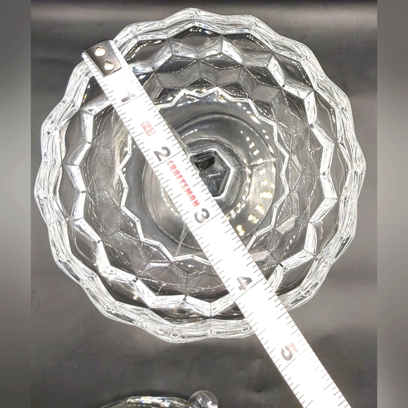 Fostoria American cube pattern candy dish - Picture 7 of 7